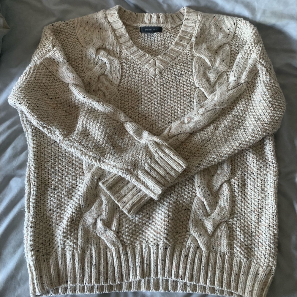 Oversized cable knit sweater